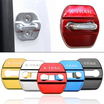 

Car Styling Auto Emblem Protection Door Lock Stickers Cover Fit For Nissan XTRAIL x trail Stainless Steel Accessories