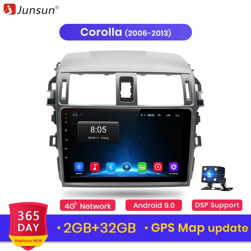 Junsun 2G+ 3 2G Android 8,1 для Toyota Corolla E140/150 2008-2013 авто 2 din Радио стерео плеер Bluetooth gps навигация 2din