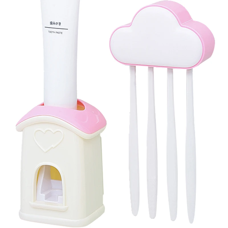 

zq Toothpaste Dispenser Automatic Squeezing Machine Set Storage Rack Wall-Mounted Bathroom Punch-Free