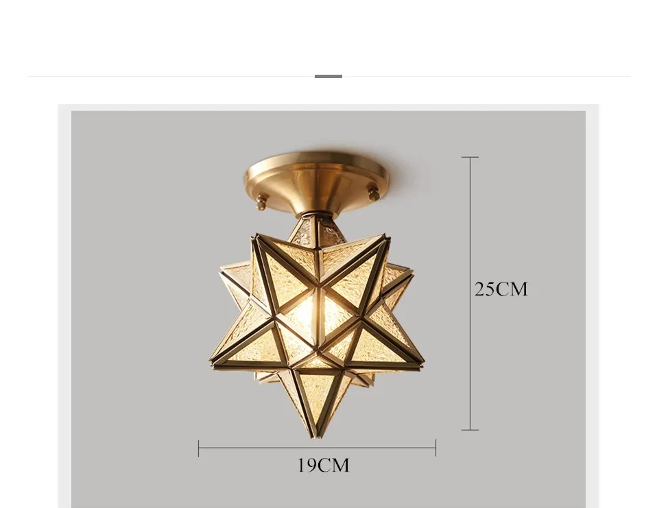 Lamparas De Techo Hanglamp, скандинавский медный стеклянный светодиодный потолочный светильник, Светильники для прихожей, балкона, крыльца, звезды, лофт, винтажный потолочный светильник