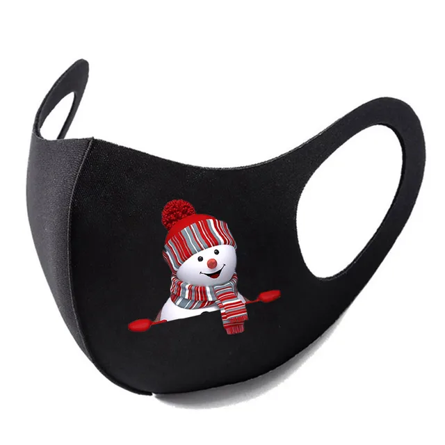 Christmas Prints Mask Adult Reusable Colorful Fabric Face Xmas Print Unisex Neutral Washable Masks Earloop Bandage Masques E