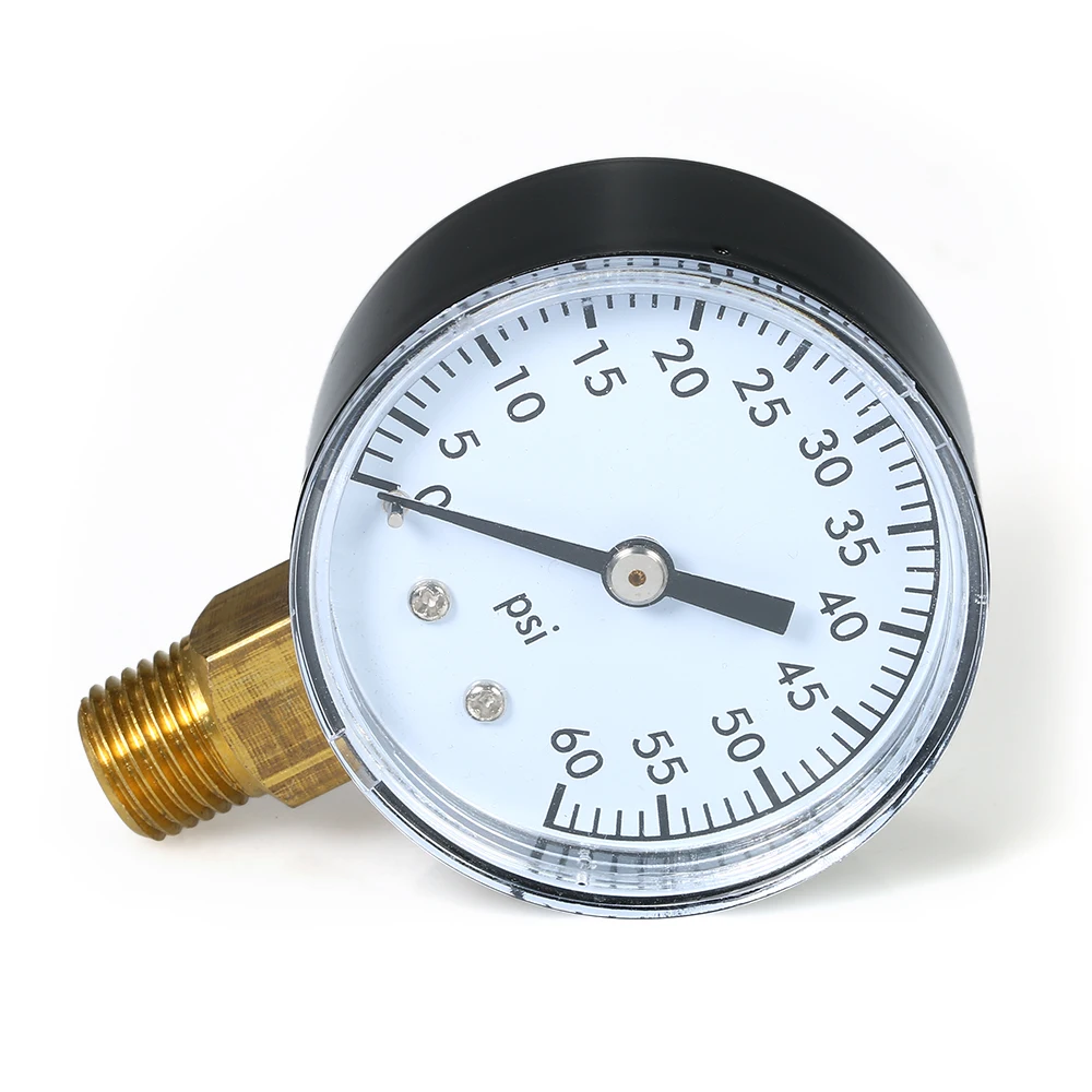 0~ 60psi механический манометр для бассейна фильтр аквариума водяной манометр с 50 мм циферблатом 1/4 дюйм; NPT Нижний держатель