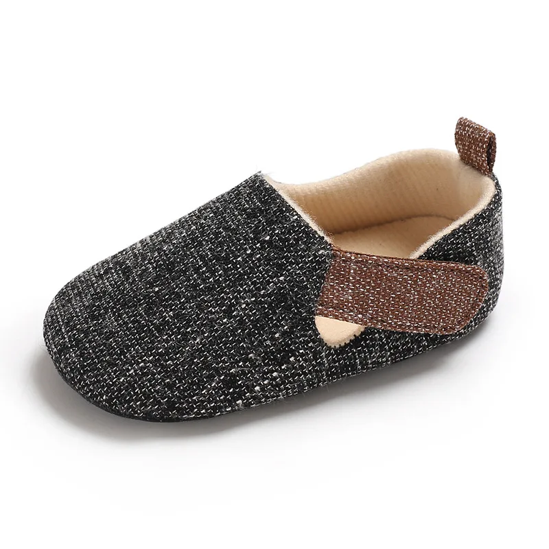 Новая стильная детская обувь для новорожденных мальчиков и девочек, тканевая прогулочная обувь из хлопка с мягкой подошвой, удобная обувь для малышей, обувь для малышей - Цвет: Серый