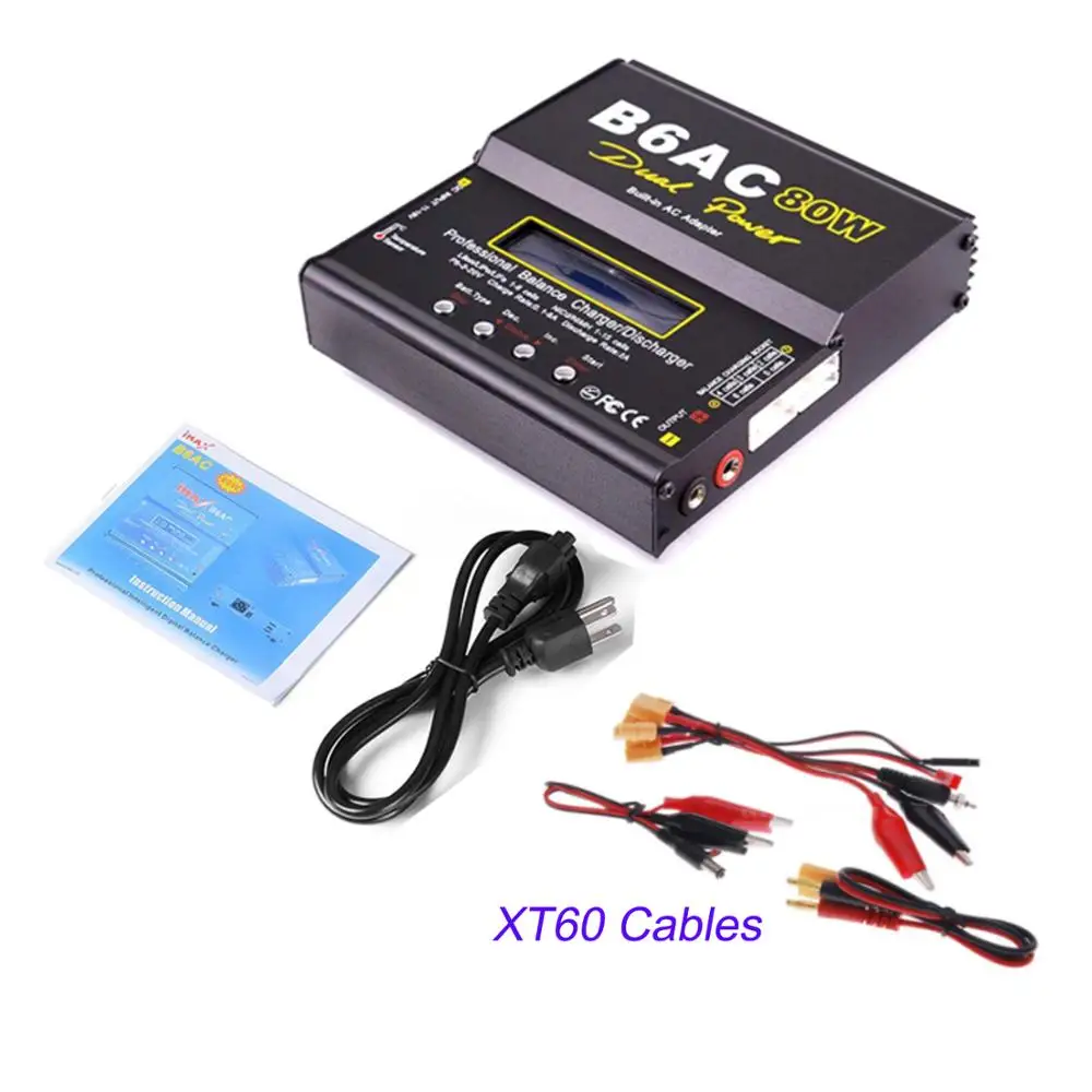 B6AC 80 Вт Lipo Батарея баланс зарядного устройства Зарядное устройство Dis Зарядное устройство 1 S-6 S Цифровой батарейный блок Зарядное устройство для RC вертолет Дрон RC самолет