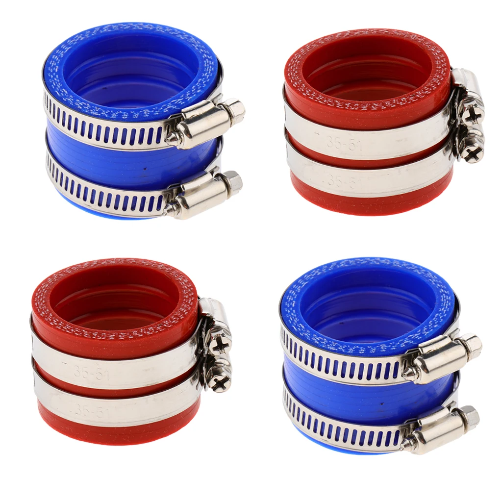 4PCs 32mm/34mm PWK OKO KOSO Carburetor Intake Carb Interface Adapter Glue for Kawasaki, Red + Blue