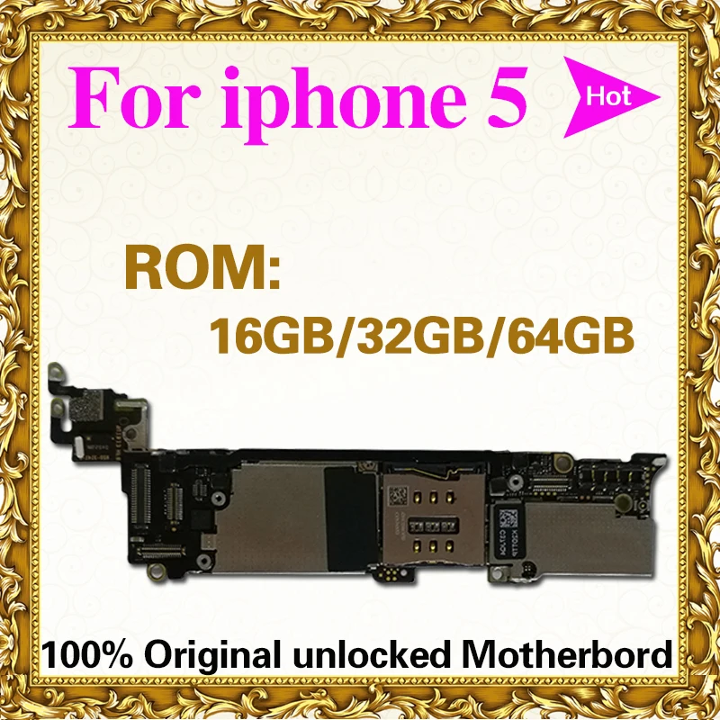 Бесплатный iCloud для iphone 5 материнская плата с полным чипом, оригинальная разблокированная материнская плата для iphone 5 5g с системой ОС, 16 ГБ 32 ГБ 64 ГБ
