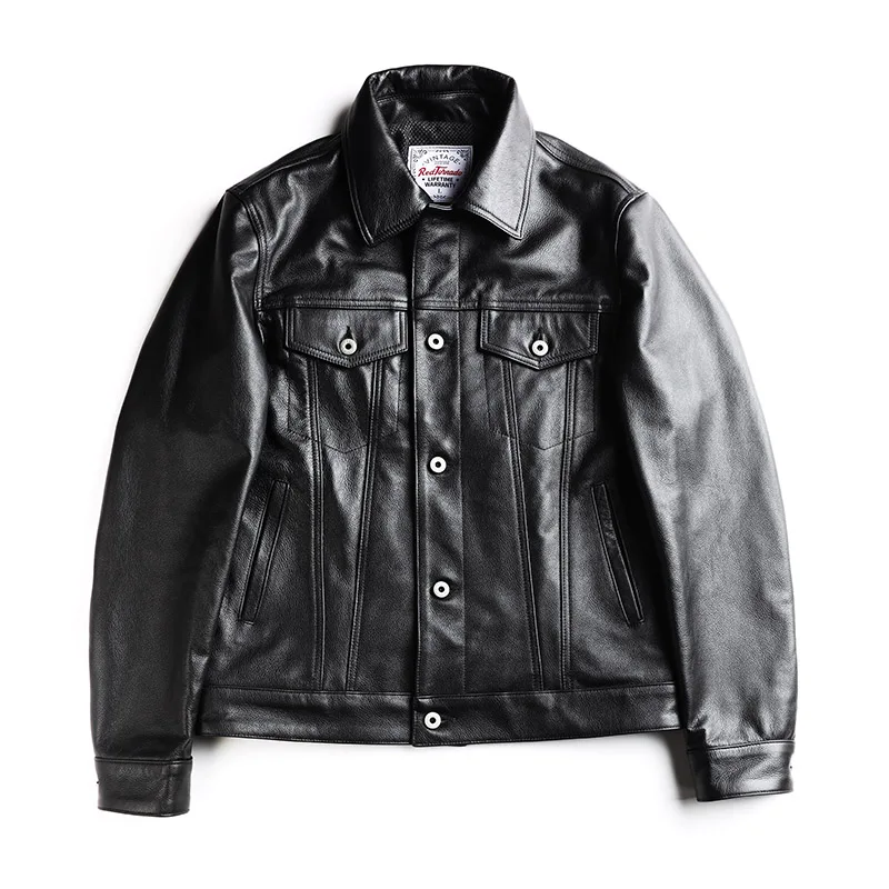 Low Price PC-0006 Read Description! Asian size genuine cow skin leather jacket mens cowhide casual vintage biker leather jacket
