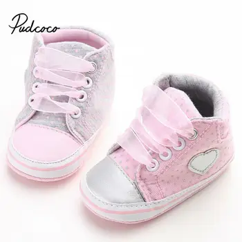 

pudcoco 2020 New Spring Autumn Kids Shoes Girls Sport Shoes Children Casual Sneakers Baby Running Shoes Mesh Canvas Shoes Love