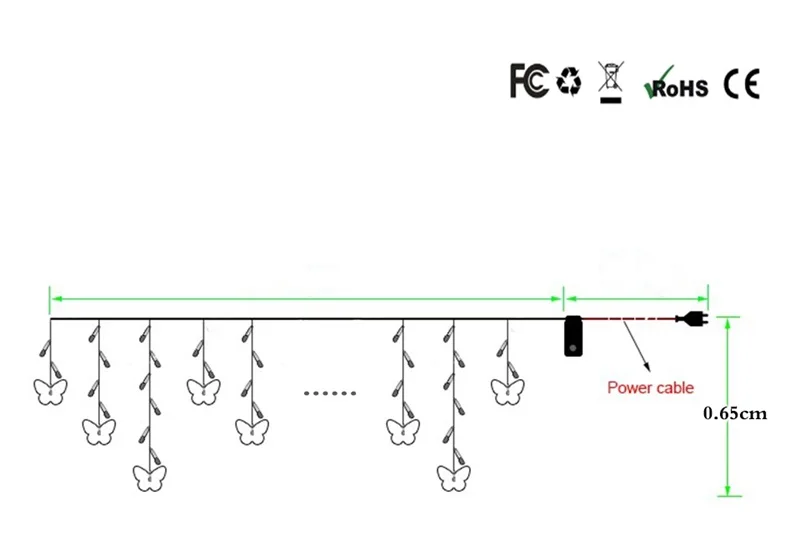 Новогодний светодиодный светильник-бабочка для занавесок, гирлянда-сосулька 3,5 м, Сказочная Гирлянда для дома, рождественской вечеринки, праздничного декора