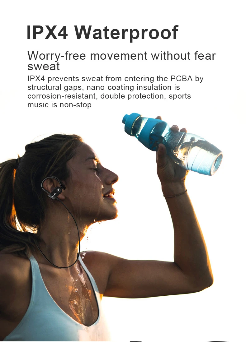 PunnkFunnk Bluetooth Headphones Wireless Earphone bluetooth 5 0 Sport Noise Canceling Deep Stereo earbuds Mic For iphone samsung