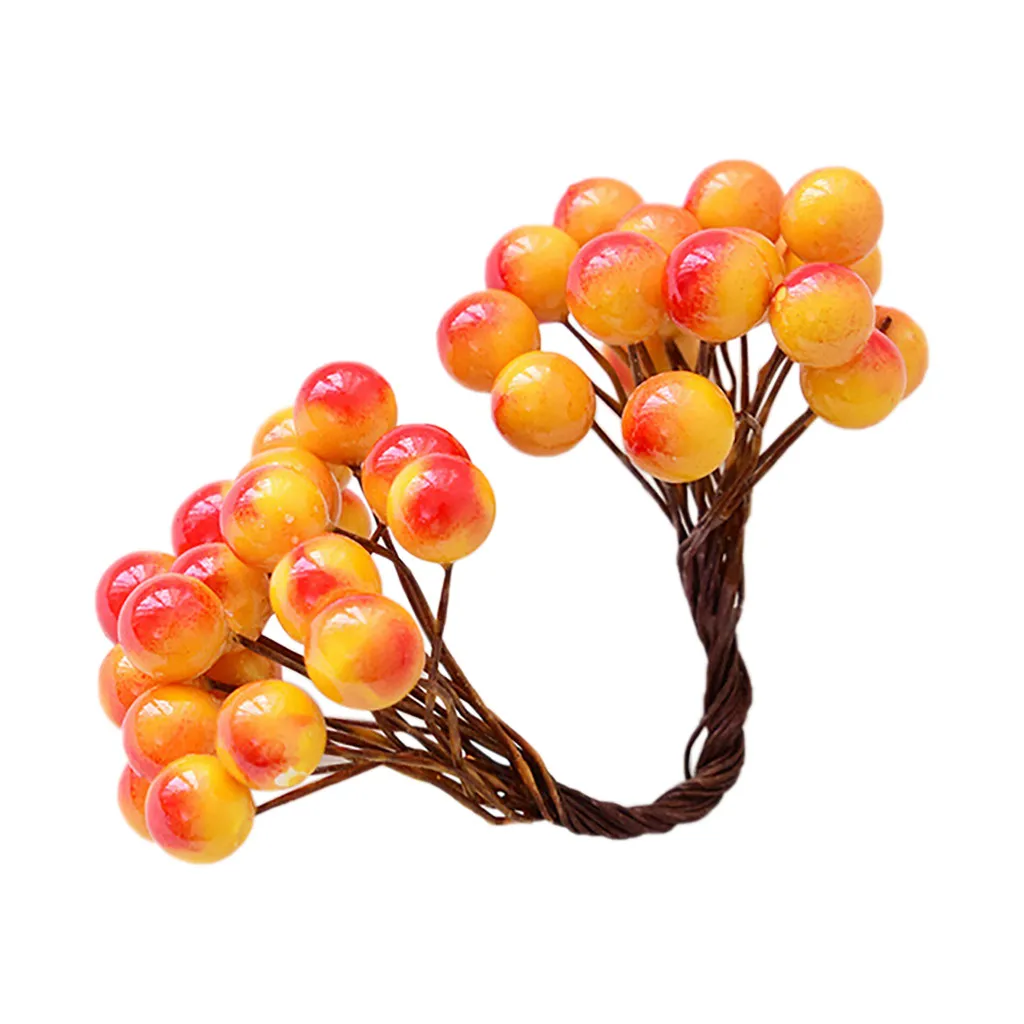 Orange Simulation Christmas Berry Inserts DIY Accessories Christmas Ornaments Pendant^40 - Цвет: Orange