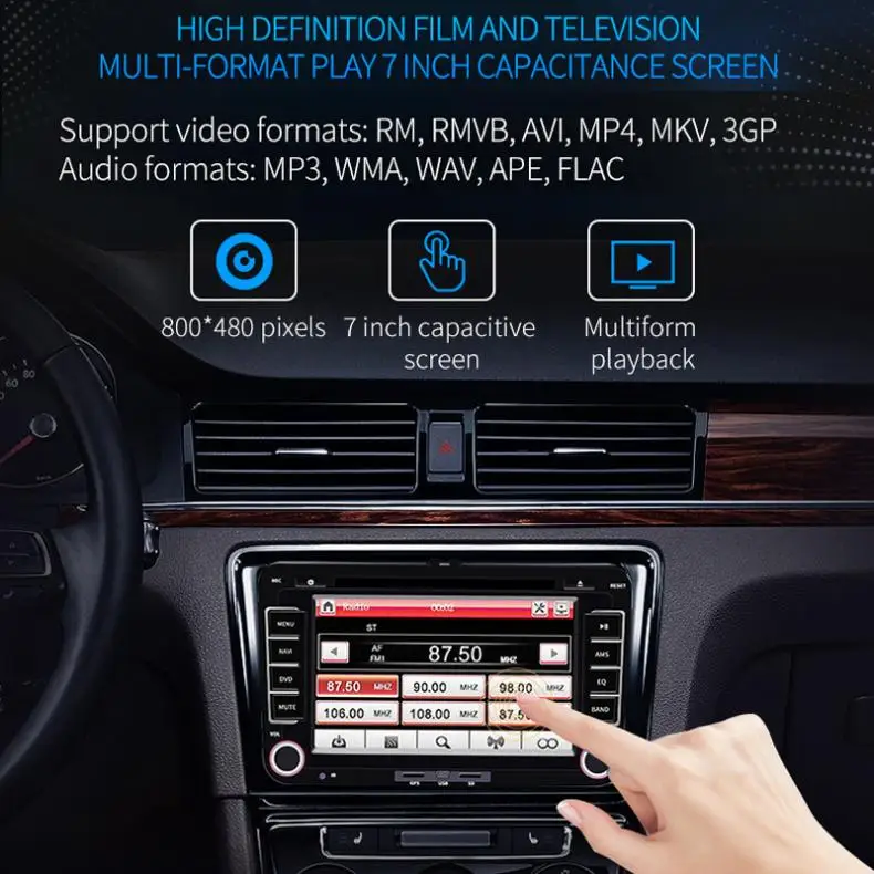 2 DIN HD емкостный сенсорный экран Bluetooth автомобильный DVD MP5 gps Navi плеер с RDS+ камера подходит для Volkswagen VW Skoda