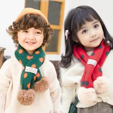 Осенне-зимний детский акриловый шарф унисекс для мальчиков и девочек, теплые шарфы, мягкий милый детский шарф в горошек