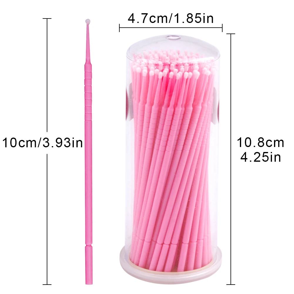 Micro Brushes Disposable Eyelashes Microbrush Applicator Cotton Swabs Eyebrow Sticks Eye Lash Removing Glue Cleaning 100Pcs/Box cotton swabs disposable applicators brush disposable cotton swabs