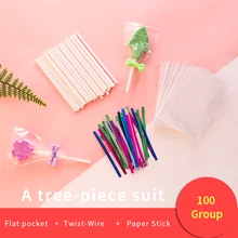 Леденец на палочке бумажный стикер прозрачный набор для плоских сумок для выпечки