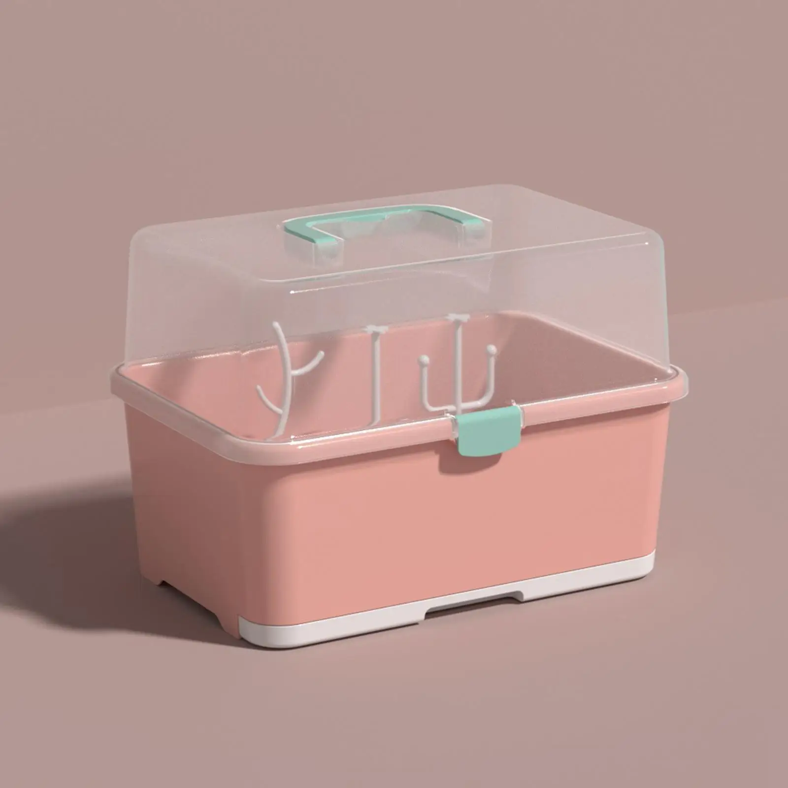 Portable Baby Bottle Drying Rack with Drainer Dust-Proof Nursing Bottle Storage Box Countertop Dryer for Countertop Travel Home bottle drying rack baby bottle drying rack feeding bottle drying rack