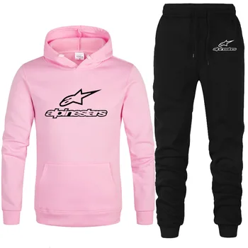 

2020 autumn and winter Alpinestars sports Hoodie set new women casual suit brand sports Hoodie trousers two-piece set
