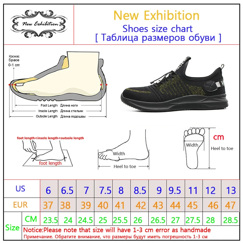 Новая выставка, Мужские дышащие сетчатые кроссовки, нестираемые, с стальным носком, с защитой от разбивания воздуха, Рабочая обувь для мужчин, уличные рабочие ботинки