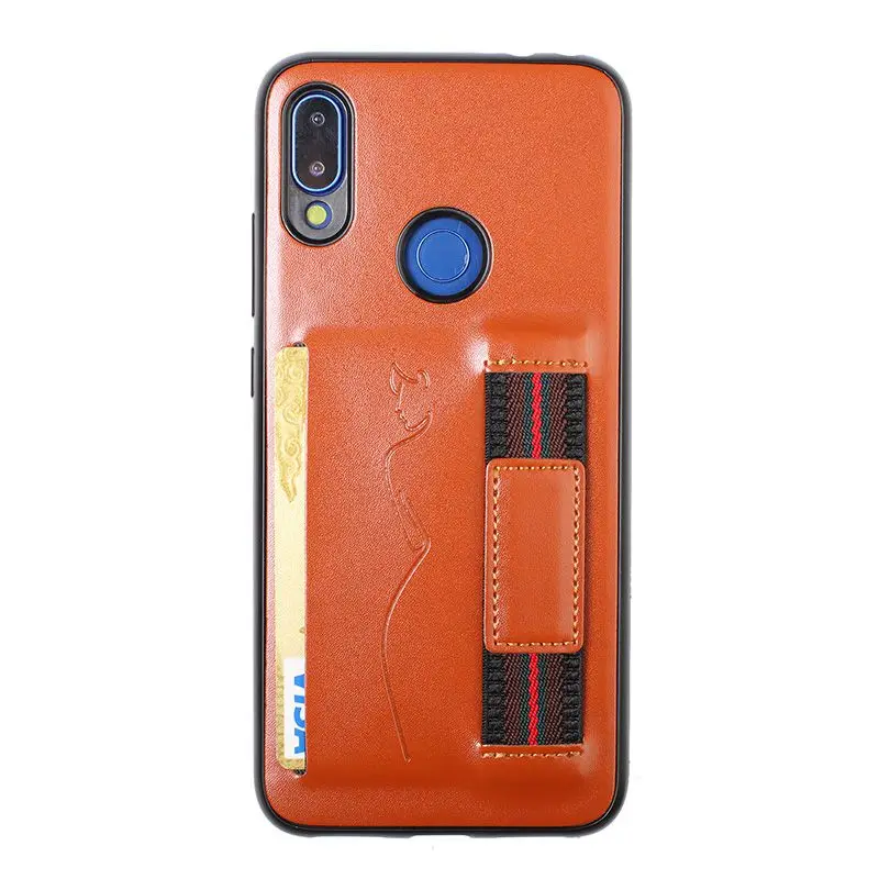 brown Для Xiaomi Redmi Note7 K20 Pro Кожаный силиконовый анти-падающий чехол с отделением для карт ремешок на запястье мягкий чехол для Redmi 7 7a - Цвет: brown