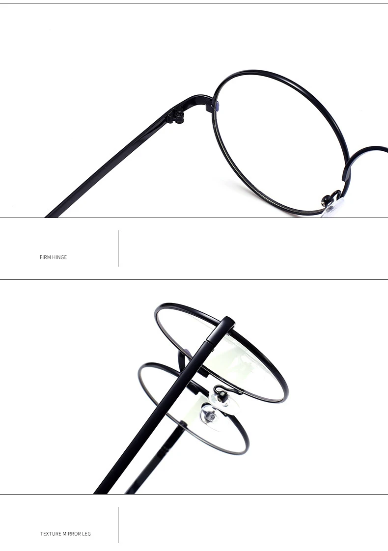 Anti-blue Anti-fatigue Glasses Goggles Female Eye Protection Computer Round Flat Mirror No Degree Plane Mirror Male Eye Blue Ray