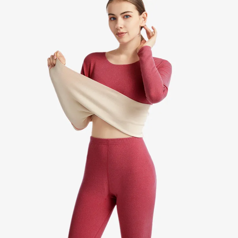 

Thick Warm Velvet Pajamas For Women New Autumn Winter Sleepwear Set Seamless Underwear Large Size Pyjamas Female Suit L-3XL