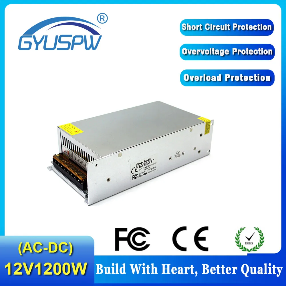 Переключение Питание DC 12V 18V 24V 30V 36V 42V 48V 60V 1200 Вт светильник ing трансформаторы 220/110V