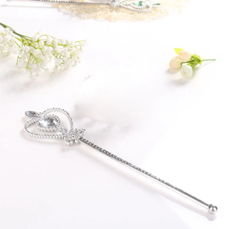 White Magic Wand Детский маскарадный костюм для девочек; корона принцессы Эльзы и Анны; волшебная палочка; головной убор; повязка на голову; сказочный костюм эльфа; аксессуары; реквизит; подарок - Цвет: White Magic Wand