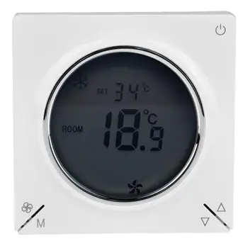 

806F LCD Air Conditioning Fan Coil Central Thermostat Controller Cooling Heating Room Temperature Controller AC180-260V