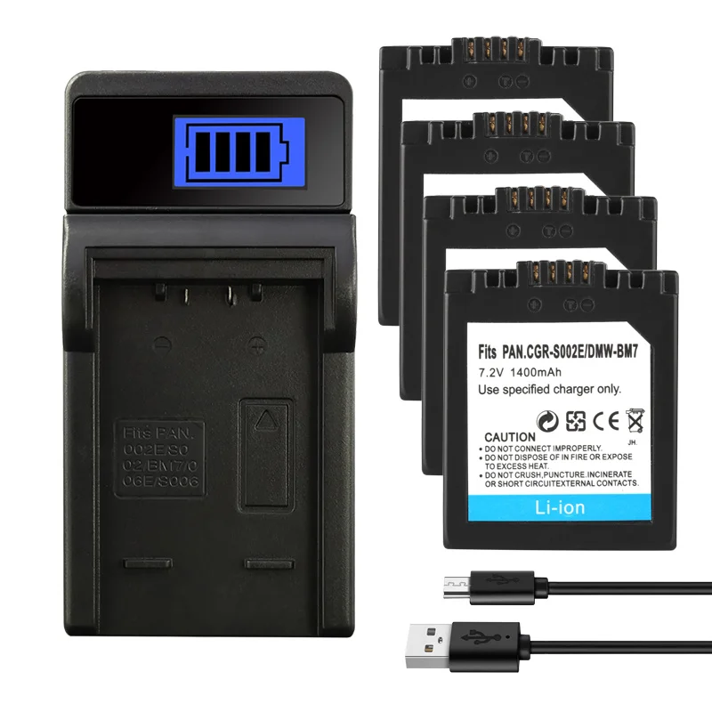 CGA S002E CGAS002E 1400mAh зарядное устройство для Panasonic DMC FZ1 FZ10 FZ10EG K CGAS002 батареи|Цифровые