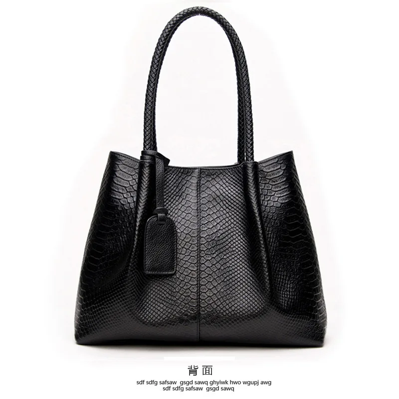 

Bag New Style WOMEN'S Bag Genuine Leather Western Style Big Brand Fashion Women's Shoulder Large Bag First Layer of Leather Hand