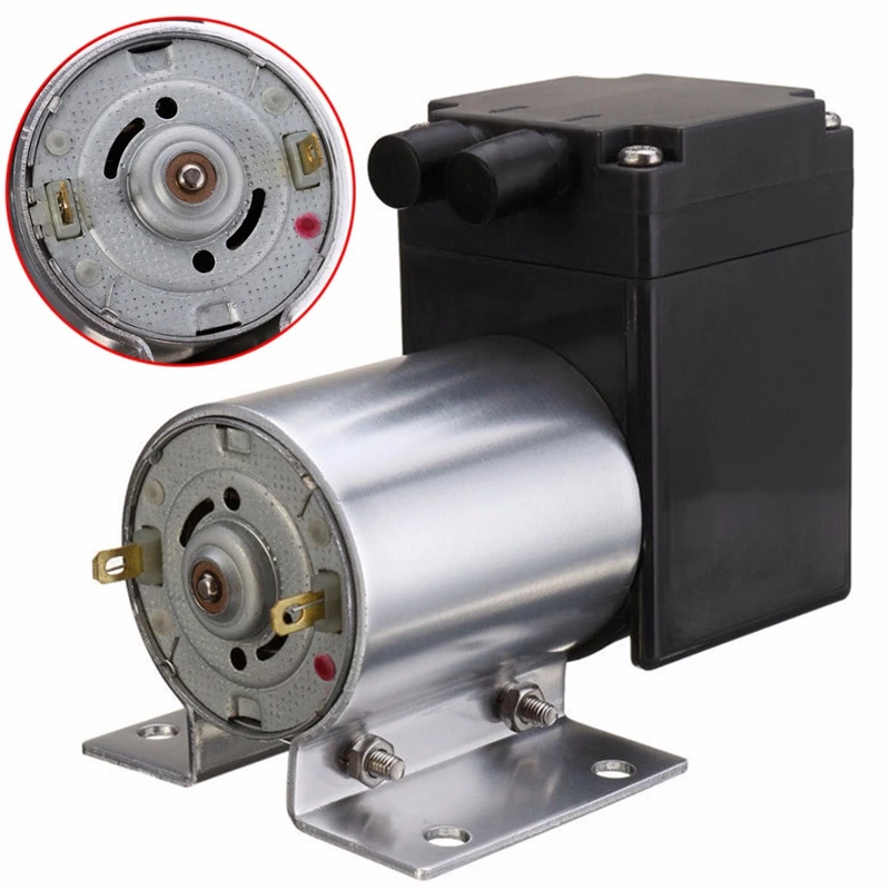 1Pc Electric Mini Vacuum Air Pump High Pressure Suction Diaphragm Pumps 5L/Min 80Kpa DC 12V With Holder for Chemical Industry