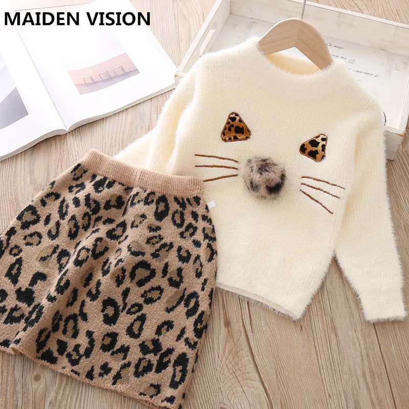 Платье для маленьких девочек платья принцессы осенне-зимний свитер с леопардовой раскраской, платье для девочек, детское платье детская Рождественская одежда