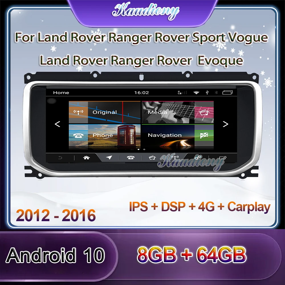 

Kaudiony 10.25" Android 10.0 Car Radio For Land Rover Ranger Rover Evoque Sport Vogue Car DVD Player Auto GPS Navigation 4G DSP