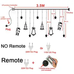 Christmas tree deer bells string lights 220V 110V  Garland String Fairy Lights Outdoor For Home Wedding Party New Year Decor