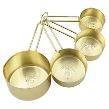 4 шт. набор мерных стаканчиков из нержавеющей стали, кухонные измерительные инструменты с медным покрытием для выпечки кофе, чая, кондитерских изделий, кухонный инструмент для приготовления пищи