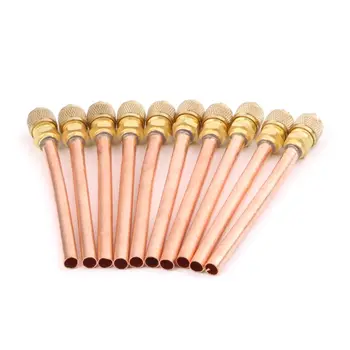 

10pcs Air Conditioner Refrigeration Access Valves 6mm OD Copper Tube Filling Parts