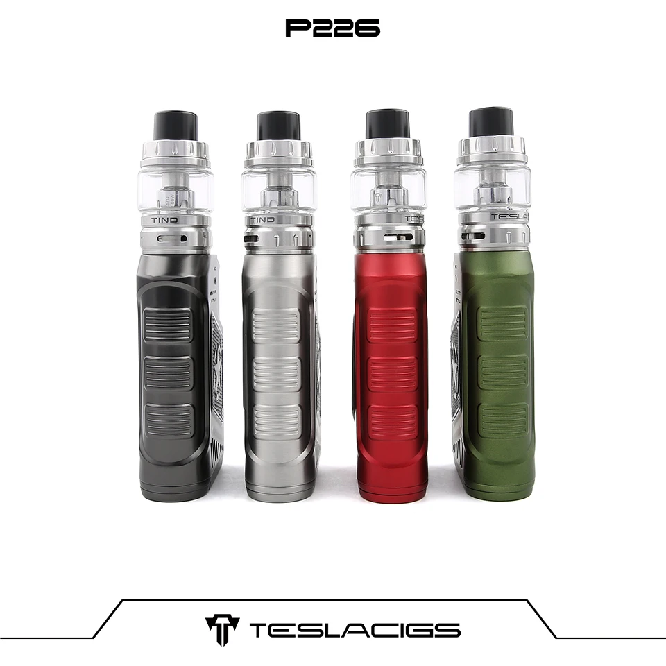 Оригинал TESLA P226 vape box kit 220 Вт с 096 дюймов OLED экран и 0.18ohm коробка разматывателя Mod