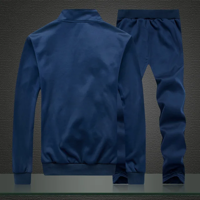 Tracksuits Men Polyester Sweatshirt Sporting Fleece 2022 Gyms Spring Jacket + Pants Casual Men's Track Suit Sportswear Fitness 5