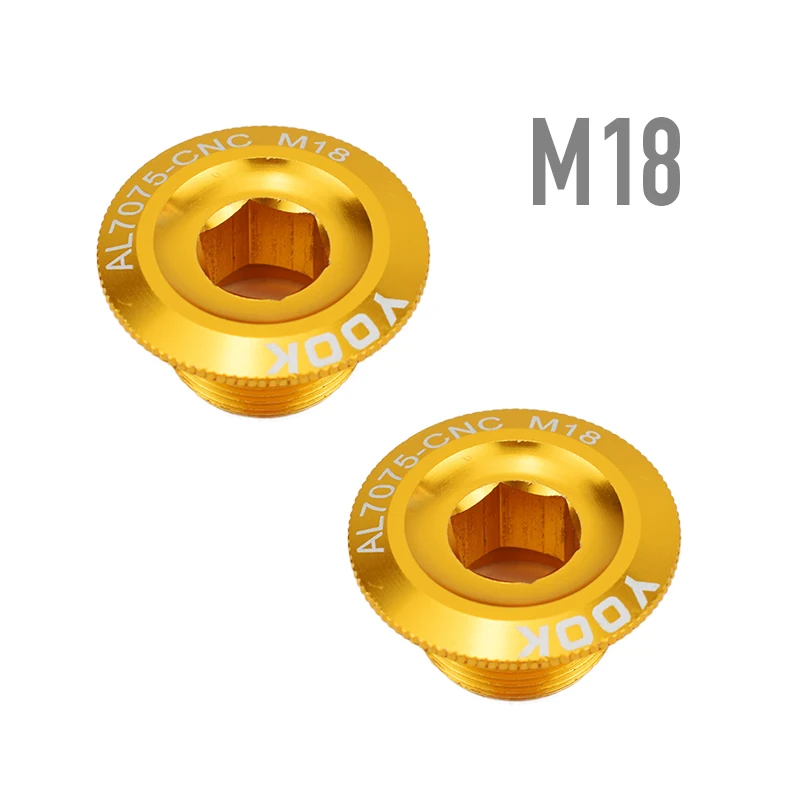 2PCS M18 gold 1 шт. зубная пластина крышка шатуна кривошипная крышка M20 M18 M19 M15 MTB шатун для велосипеда алюминиевый BMX дорожный велосипедный фитинг 4 цвета - Цвет: 2PCS M18 gold