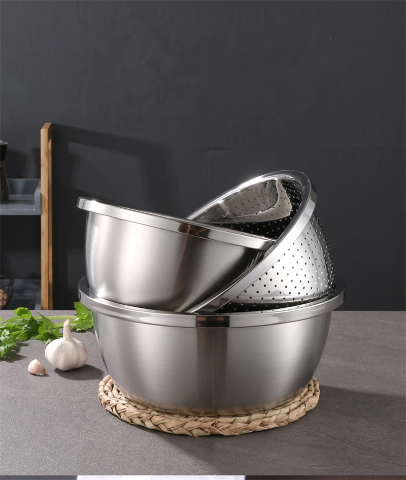 Multifunctional Stainless Steel Basin Grater - Salad Cutter Bowl-7 In 1 Julienne Slicer, Multifunctional Stainless Steel Colander Drain Basket For Cooking Prepping Food Storage