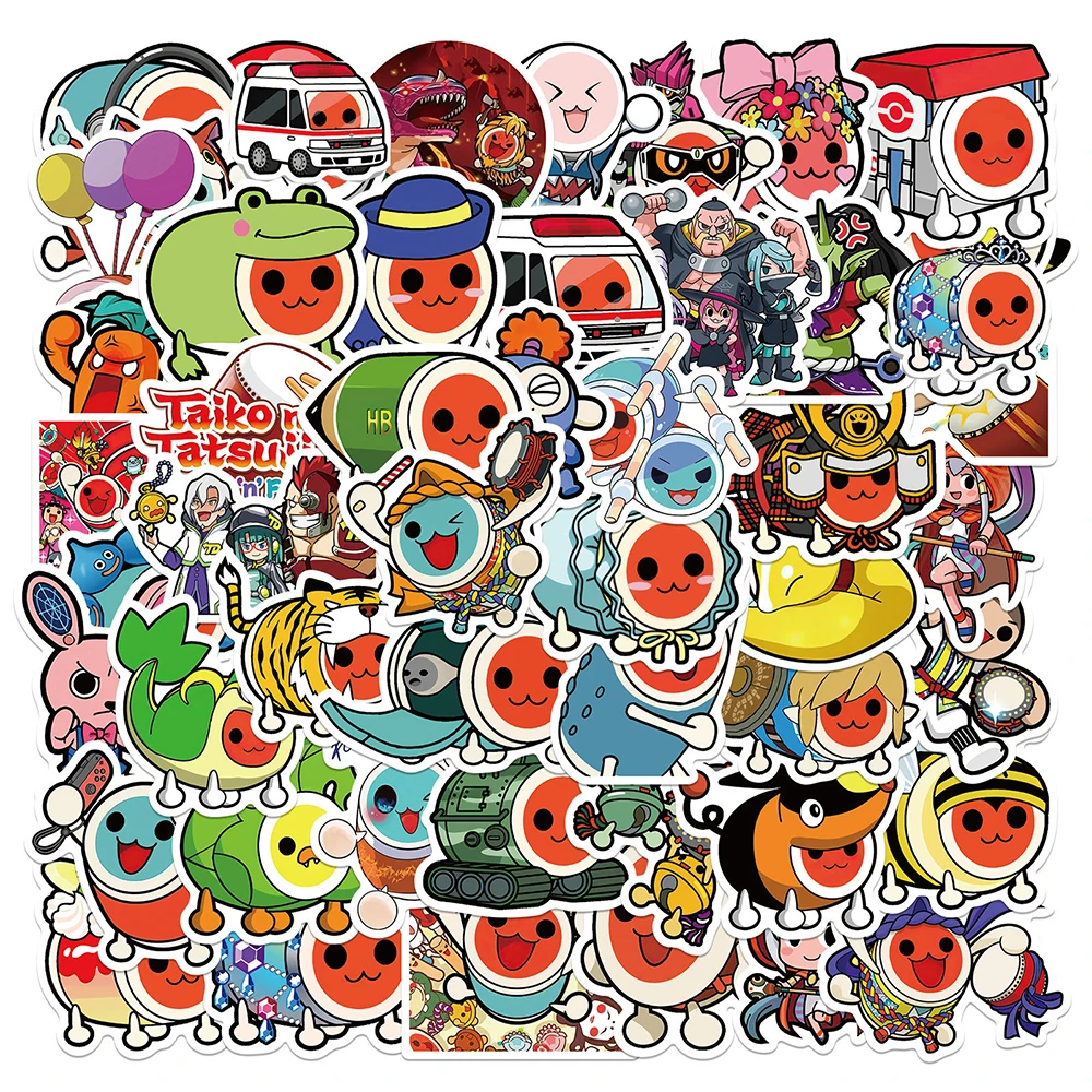 10/30/50PCS Taiko No Tatsujin Stickers Aesthetic Laptop Luggage Water Bottle Waterproof DIY Graffiti Decal Sticker Packs Kid Toy | Игрушки и