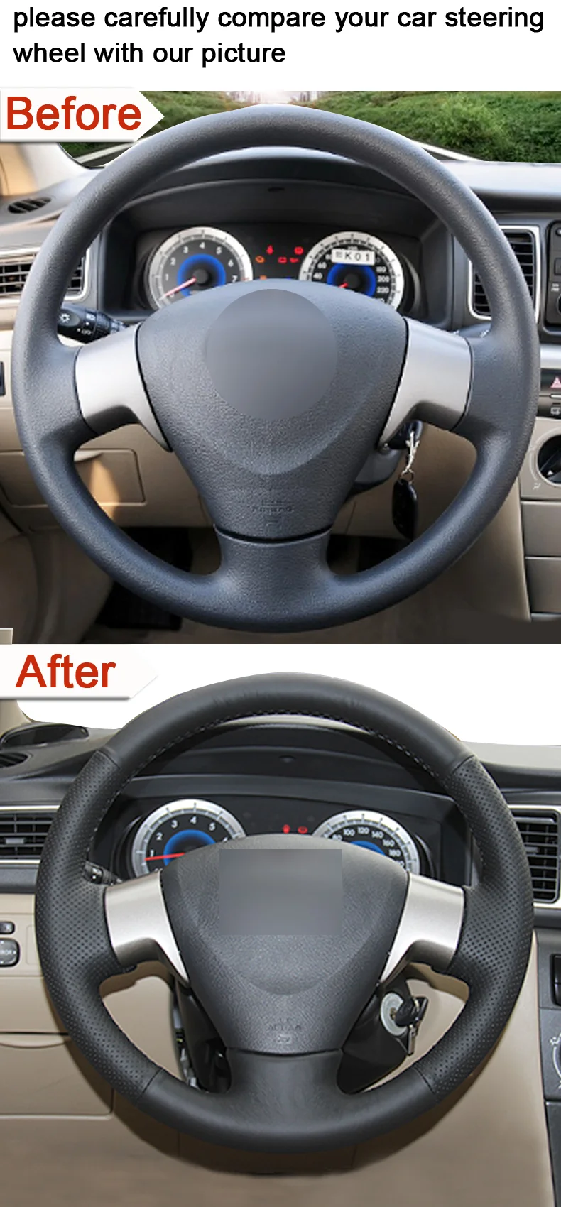 Ручная работа, черная искусственная кожа PU, покрытие рулевого колеса для Toyota Corolla 2009-2013 Matrix 2009-2010 Auris 2007-2009