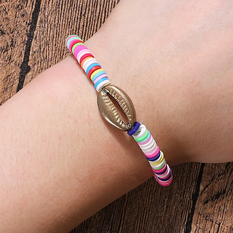 Seashell Bracelet For Women Multicolor Broken Puka Cowrie Shell Bracelet Vsco Girl Beaded Accessories Elastic Rope Jewelry