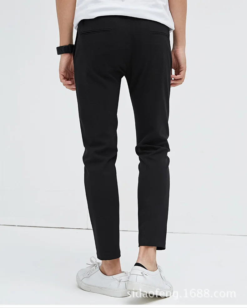 Summer Thin Section Capri Pants Men's Skinny Pants Korean-style Slim Fit 9 Pants Men Elasticity Simple Casual Pants