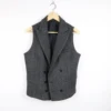 2021 Double breasted Vest For Men Grey Vintage vestido men Formal Notch Lapel suits Waistcoat For Wedding XS-5XL 2