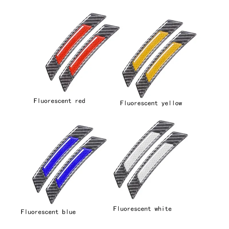 Автомобильные отражающие наклейки безопасности из углеродного волокна Предупреждение двери автомобиля отделка Mark Открытый Мотоцикл Велосипед украшения тела