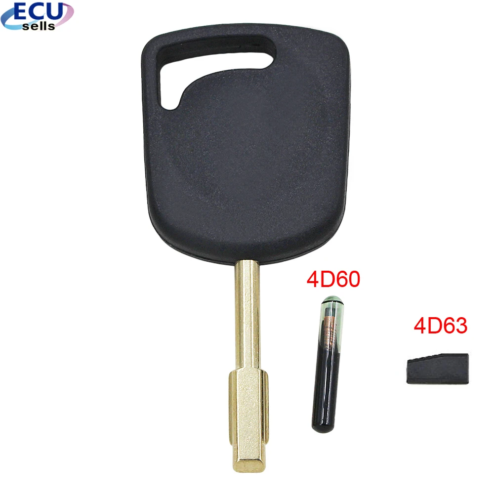 Transponder Key Shell For Ford Focus Mondeo KA Jaguar XJ8 Transit Connect Fob Car Key Cover With 4D60 Glass Chip / 4D63 Chip key case car key shell key cover fob cover