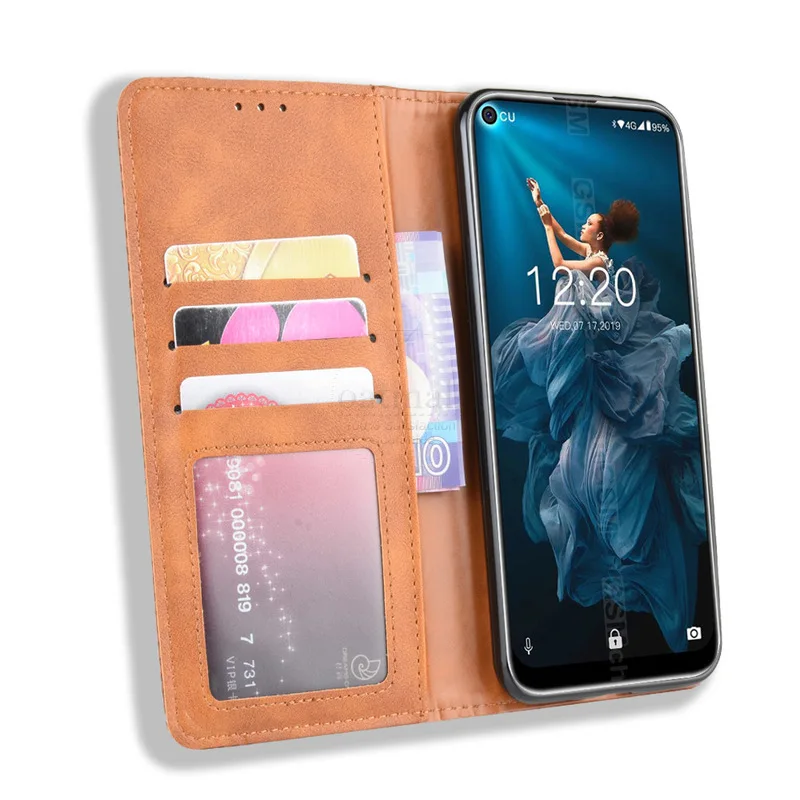 Роскошный Ретро Тонкий магнитная кожа флип чехол для Oukitel C17/C17 Pro Чехол книжка Бумажник слот для карт Стенд мягкий чехол для телефона сумки