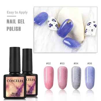 

COSCELIA 10ml Faux Fur Effect Velvet Nail Gel Polish Soak Off UV LED 8 Colors Gel Varnish Matte Top Semi Permanent Nail Art Gel