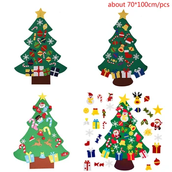 

DIY Felt Christmas Tree Artificial Tree Wall Hanging Ornaments Christmas Decoration For New Year Gifts Kids Toys